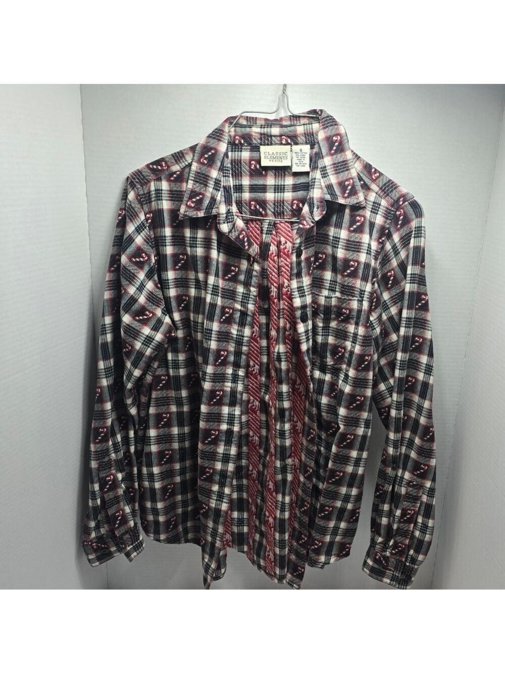 Classic Elements Red and Black Plaid Blouse